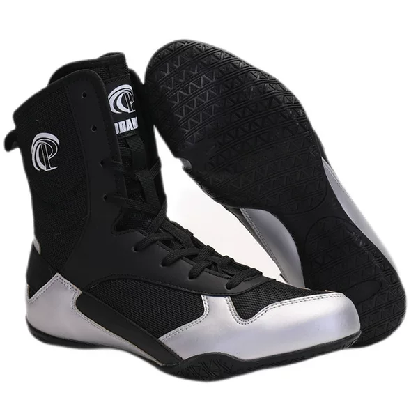 High-Top Wrist-Protecting Boots, Boxing Shoes, Professional Competition Sanda Training Sneakers, Wrestling Fighting Shoes for Men and Women