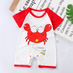 Newborn clothes, cotton outer wear, children's clothing, New Year clothes, baby short-sleeved thin baby clothes, tail goods