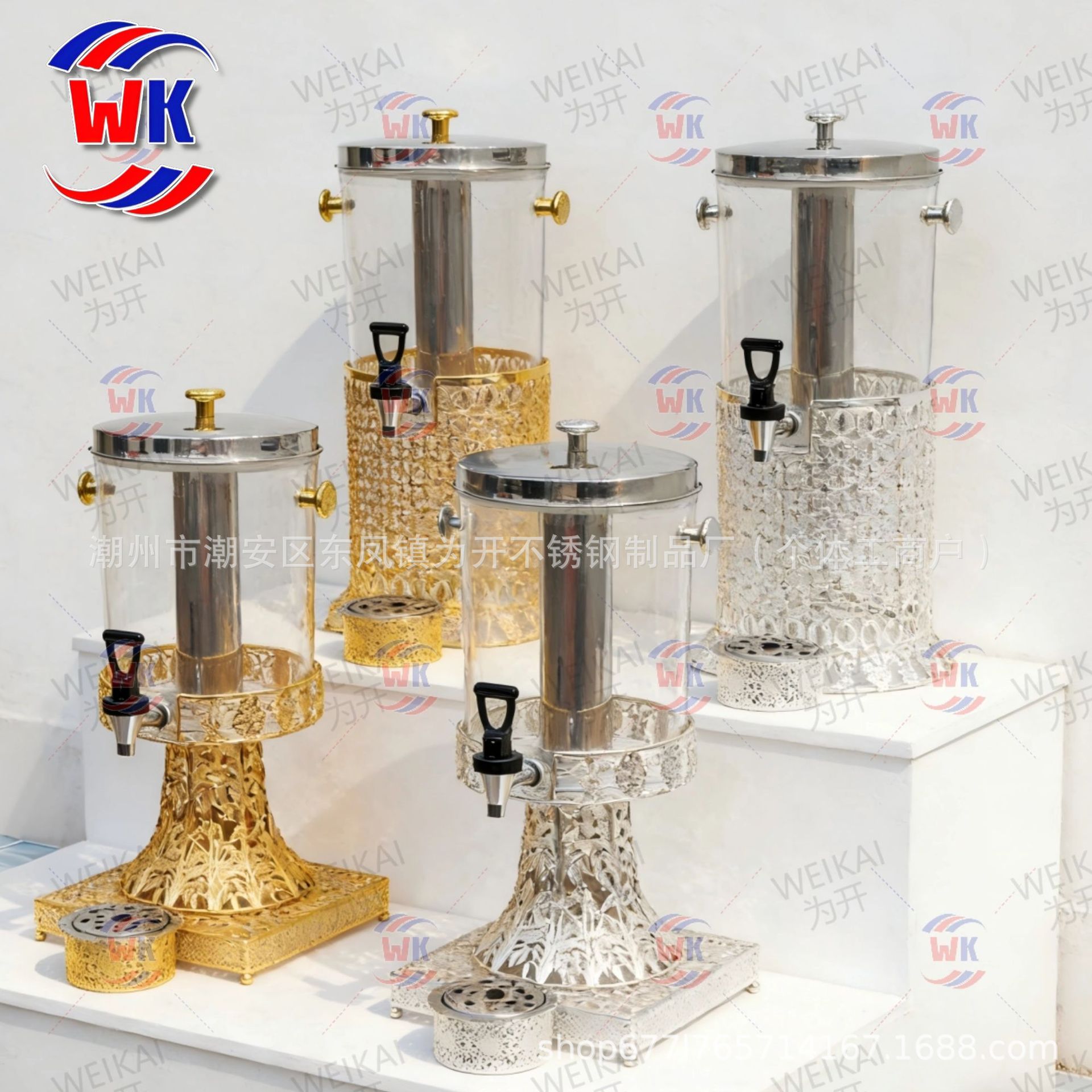 Dispensador de jugo redondo de 8L para suministro transfronterizo, contenedor de bebidas para buffet de hotel comercial, dispensador de café caliente, leche y té de hierro forjado. image 1