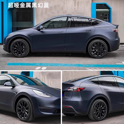 Blue, Black, and Fantasy Purple Pet Color-Changing — Auto Color Change Film - pet-super-black-fantasy-blue-152m-x-17m