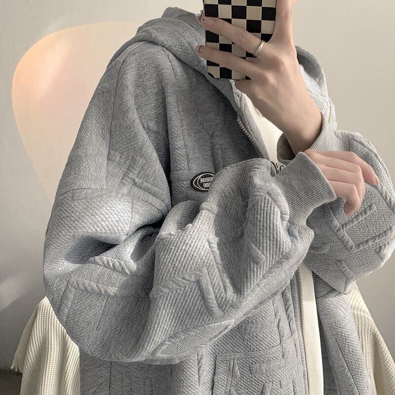 Men's autumn new casual loose versatile jacket ins Hong Kong style trendy brand hooded sweatshirt coat Men's autumn new casual loose versatile jacket ins Hong Kong style trendy brand hooded sweatshirt coat