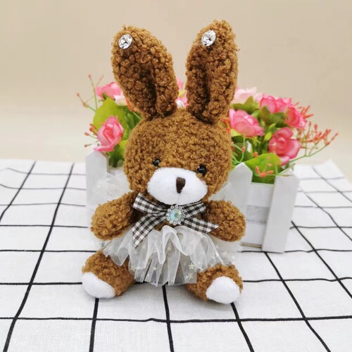 Factory direct sales Internet celebrity cute wedding dress Teddy rabbit pendant plush cute pet doll doll bag accessories key
