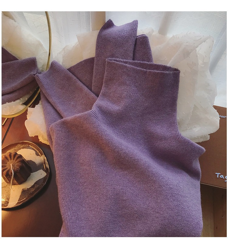 ChicShe ChicShe KANING Unifarbener, hochgeschlossener Strickpullover für Damen – Herbst/Winter 2025 – Neu, vielseitig, weich und warm_voghion.com