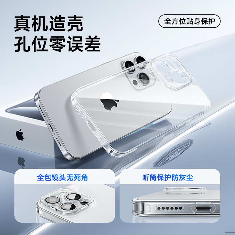 LIMERCA [İnce Delikli] Apple 16 iPhone 15 Pro Max İçin Uygun Şeffaf Telefon Kılıfı TPU - 2