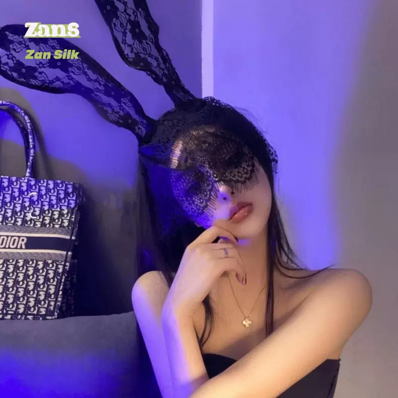 情趣性感蕾丝兔耳朵面纱发箍性感发卡调情挑逗cos网红自拍发饰A40