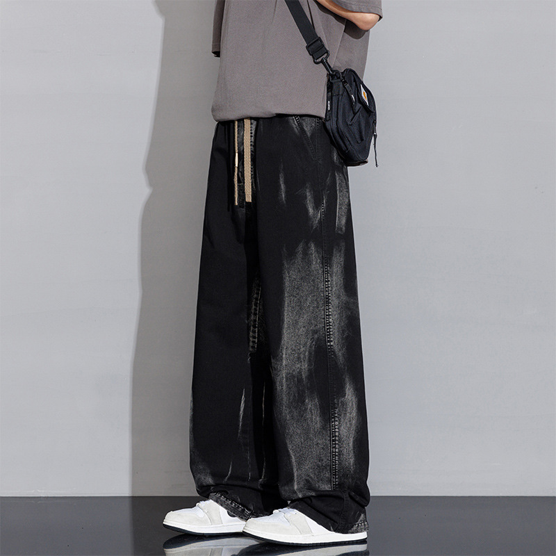 Tie-dyed Jeans Men's Spring and Autumn Fashionable Brand High Street Loose Wide-leg Pants Retro All-match Fashionable Handsome Pants Tie-dyed Jeans Men's Spring and Autumn Fashionable Brand High Street Loose Wide-leg Pants Retro All-match Fashionable Handsome Pants