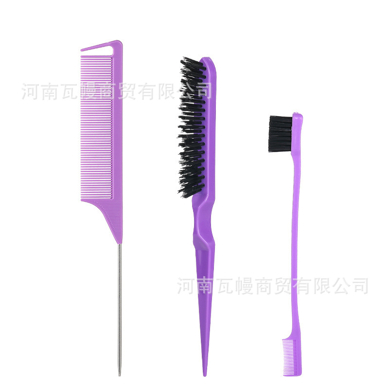 Combinador de pelo al por mayor set cepillo de cejas set de tres piezas portátil teñido de pelo 3 - Piece Hair Styling Comb
