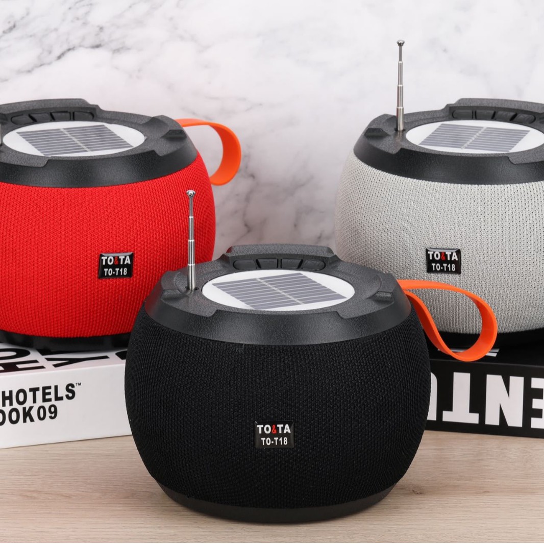 New T18 Solar Bluetooth Speaker with Long Battery Life Fm Radio Outdoor Desktop Hifi Sound Quality Subwoofer
