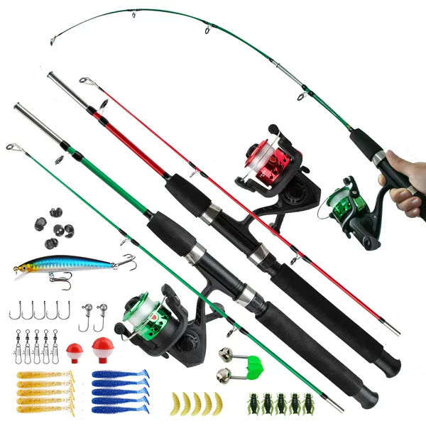 Children's fishing rod fishing gear rod wheel suit fishing rod kids beginner novice portable rod wheel road Asian rod wholesale