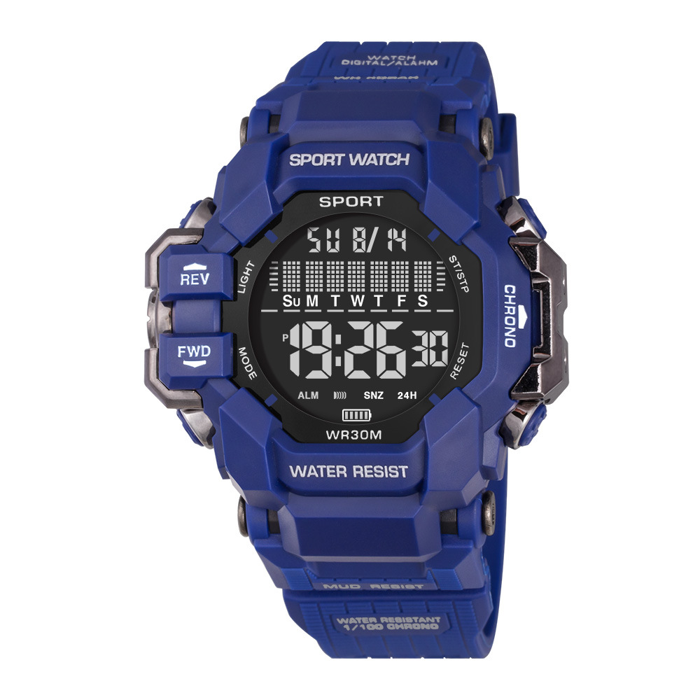 Tendencia de hombres cronometraje deportivo viento reloj electrónico juvenil multifuncional alarma nocturna al aire libre reloj electrónico al por mayor