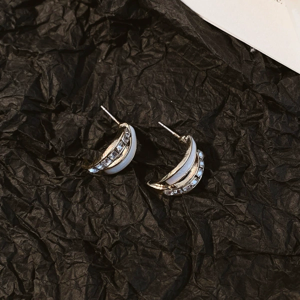 110#-Double layer C-shaped earrings