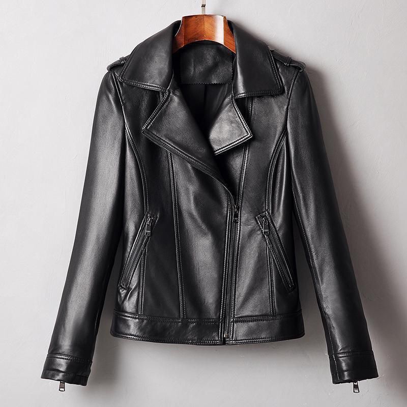 Haining Short Jacket 2026 New Spring and Autumn Korean Style Slim Fit Street Fashion Motorcycle Leather Jacket Women's Leather Coat