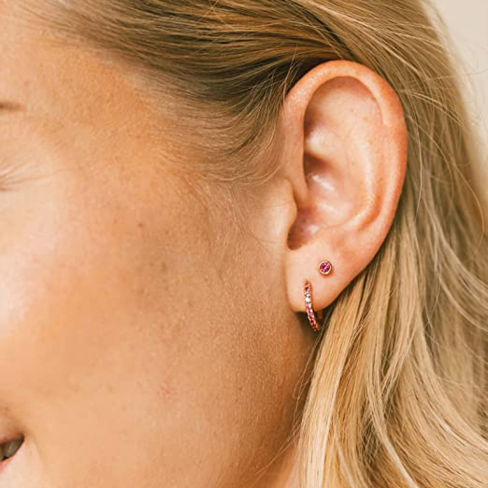 11g Weight Zircon Inlay Material Earrings, Ear Studs Classification 1 Set 925 Sterling Silver Zircon Geometric Earrings Ear Studs