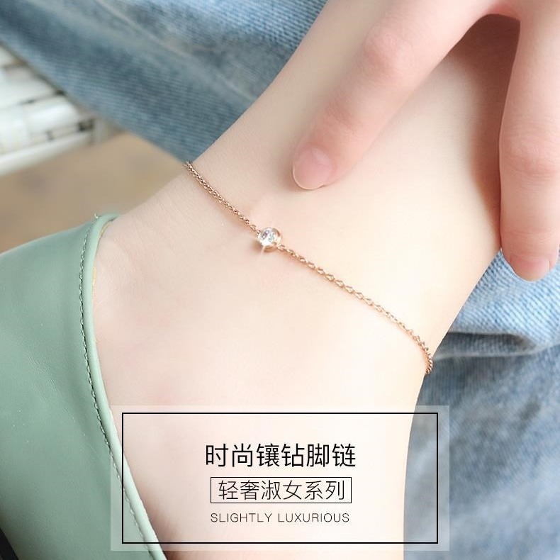 Joyas de acero de titanio simple joyas de mujer no decolor joyas de playa joyas de oro rosa 18K joyas