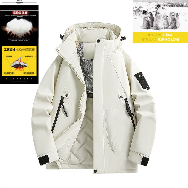 Теплый демисезонный пуховик, больших размеров, американский стиль, oversize