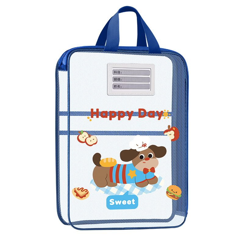 Bolsa de archivo transparente de malla portátil bolsa de libro portátil de papel de examen de estudiante bolsa de almacenamiento de clasificación L-abertura 3 capas de gran capacidad image 6