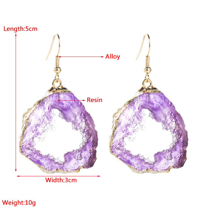 Fashion Geometric Ear Hook Ear Drop Female Alloy Resin Earrings Wholesale display picture 1