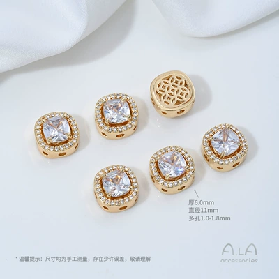 Bracelet Necklace Jewelry Accessories, Zərgərlik ara hissələri - z448-5-b-type-14k-white-zirconium-1-piece