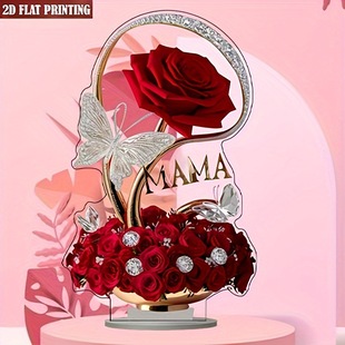 Cross-Border Mother's Day Raging Rose Iron Mother Acrylic Ornament Holiday Decoration Home Decoration Ornament