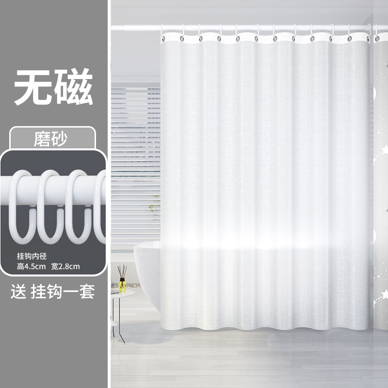 Baño grueso Eva cortina de baño impermeable a prueba de moho barra de cortina de baño conjunto lona impermeable cortina de baño sin perforación