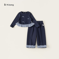 邦选童装新款秋装女宝宝衣服花边裤秋季长袖儿童两件套女童套装