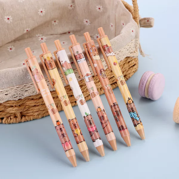 Kappi Bala Push Pen Creative Cartoon Stationery Student Writing Press Gel Pen Water-based Sign Pen for Office