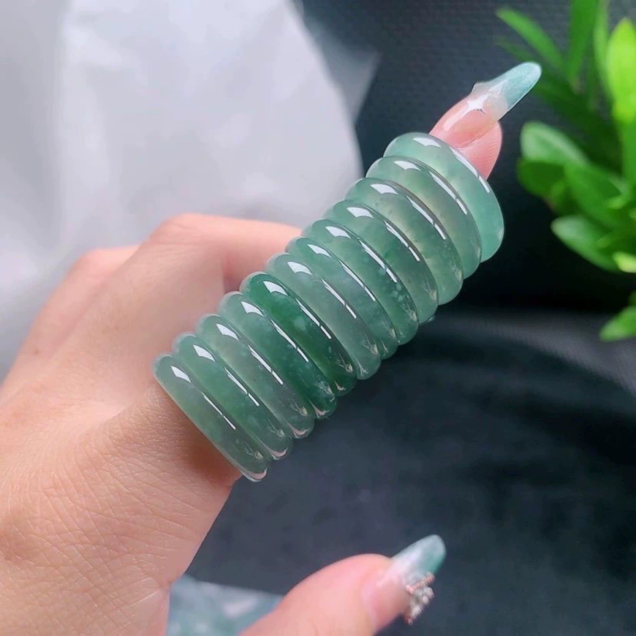 Кольцо из натурального синего нефрита, простое кольцо, подлинное высокое ледяное простое интернет-модель для пары знаменитостей