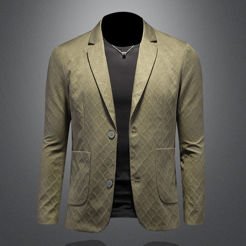 European Station 2026 Spring and Autumn New Men's Suit Jacket Jacquard Casual Blazer X6685 European Station 2026 Spring and Autumn New Men's Suit Jacket Jacquard Casual Blazer X6685