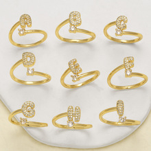 AS��Ʒŷ���羳����΢���ʯ26��Ӣ����ĸ��ָͭ��18k��ָ��ris40