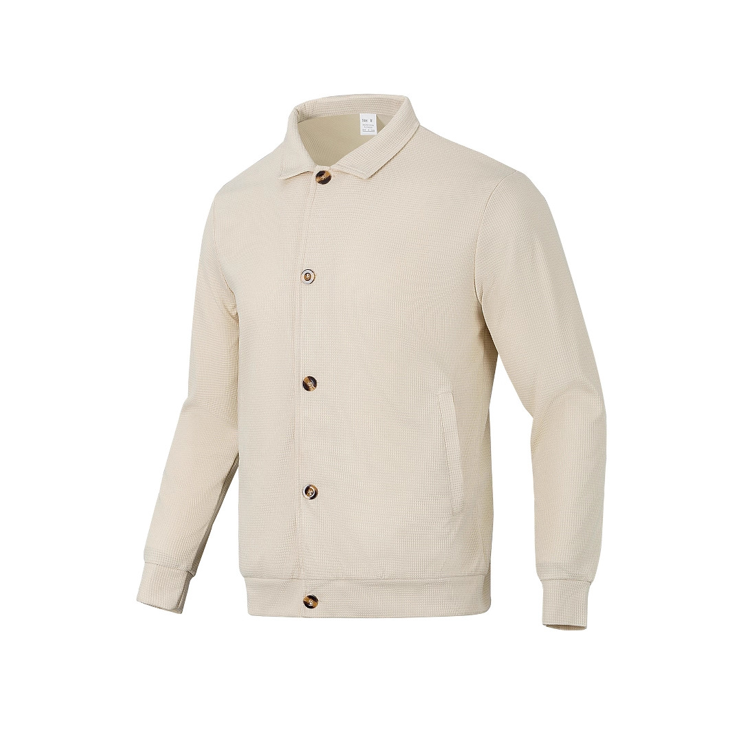 Herren-Set aus Waffelstrickpullover und Jogginghose mit Knopfleiste – Thermo-Lounge-Set in Unifarbe für den Winter, atmungsaktives Polyester-Zweiteiler-Outfit für die Freizeit_voghion.com