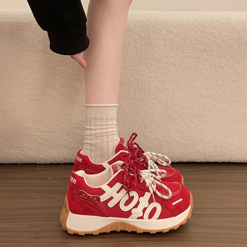 2026 primavera y verano nuevo campus frente al viento correa de moda multifacé de color bajo antideslizante zapatillas deportivas cómodas de mujer