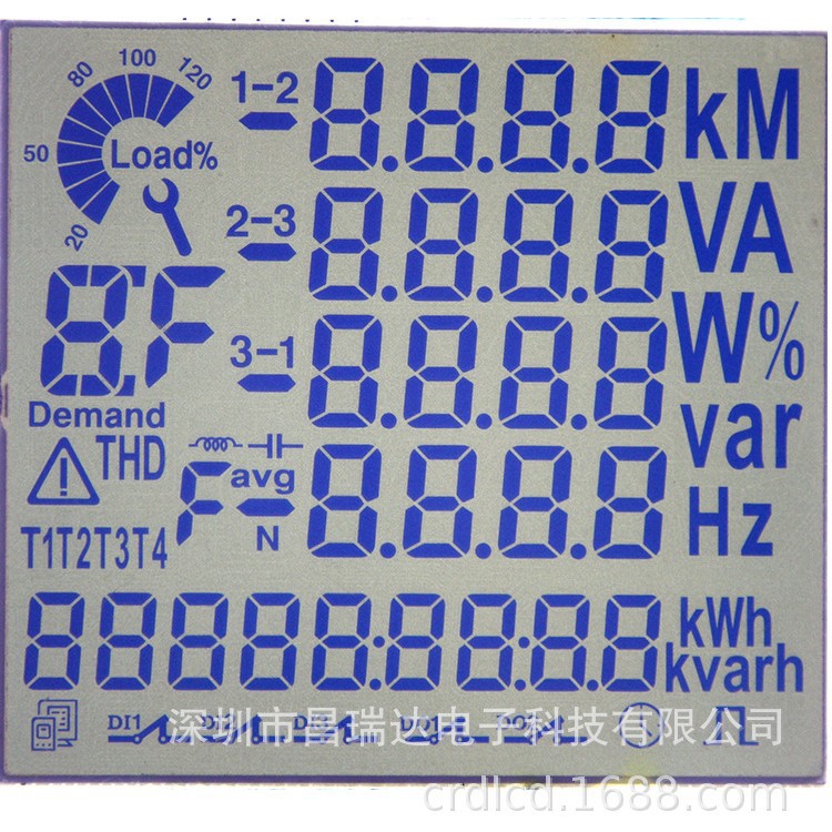 生产LCD段码液晶屏VA显示屏 黑底白字液晶屏超宽视角厂家生产