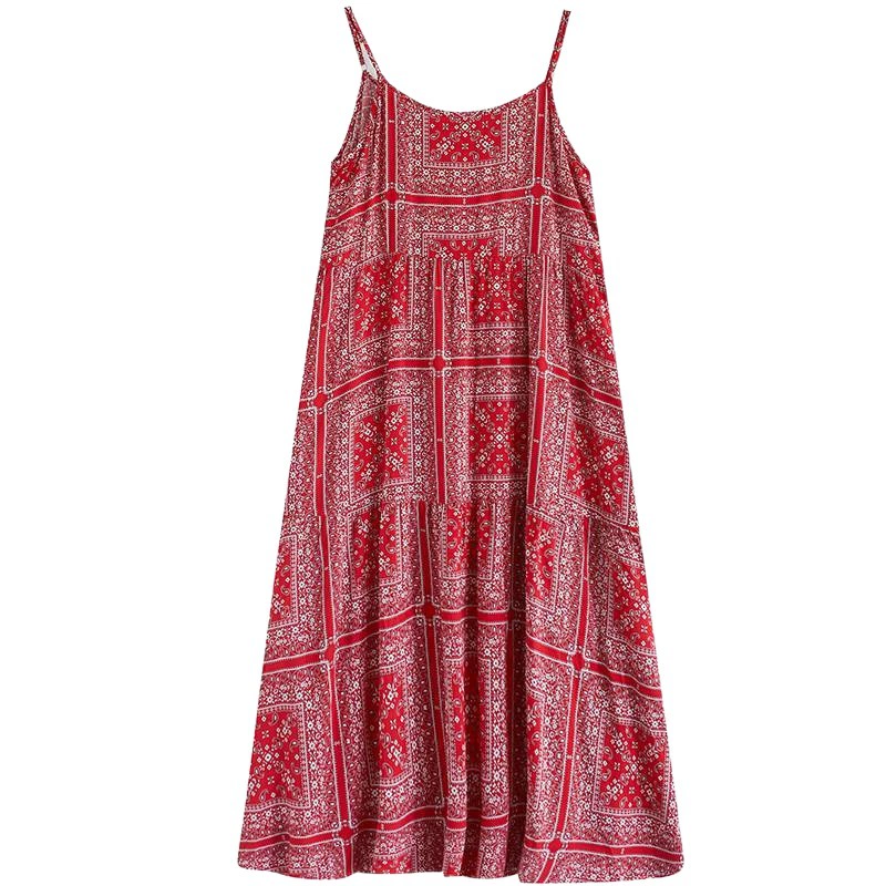 Слип-платье, летняя этническая длинная юбка для путешествий, оверсайз, этнический стиль