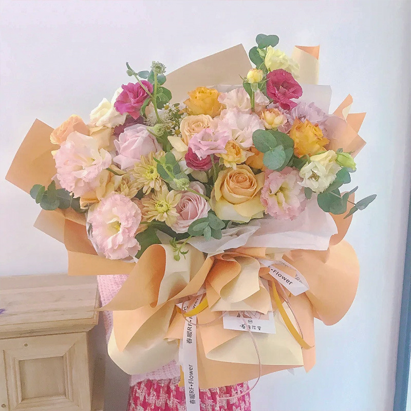 厚手の両面色の欧雅紙防水韓国式新鮮な花束花屋花芸ケーキ焙煎包装紙diy材料|undefined