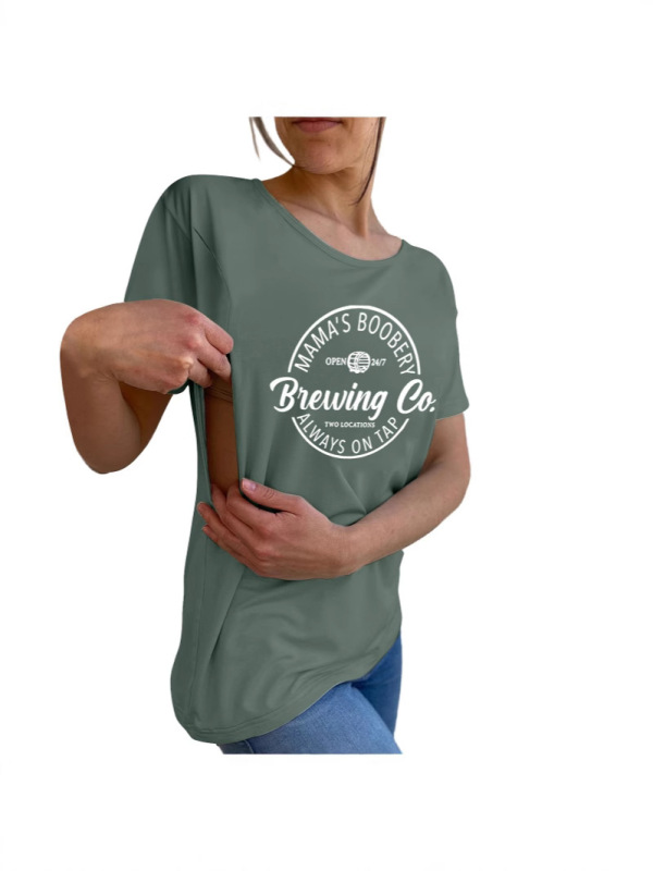 アマゾン欧米の対外貿易tシャツ女性半袖妊婦シャツ授乳服スポット卸売り|undefined