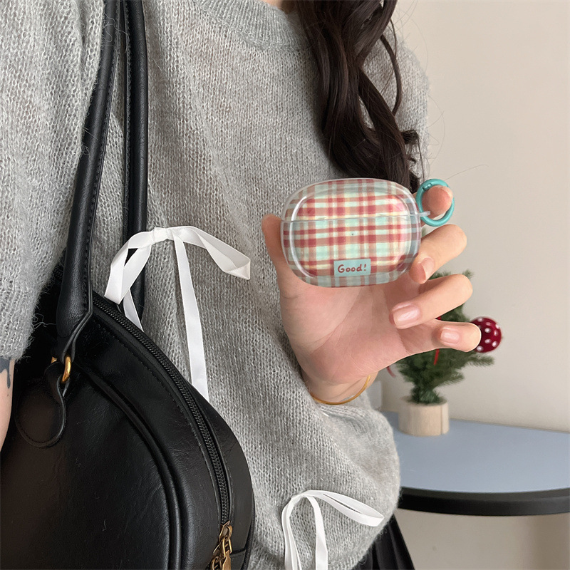 韓風insは色の格子縞にぶつかってAirpods4/3イヤホンの保護ケースを適用します。|undefined
