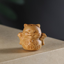 天然黄金木招财猫配件配饰diy项链吊坠毛衣链文玩手机链挂件配饰