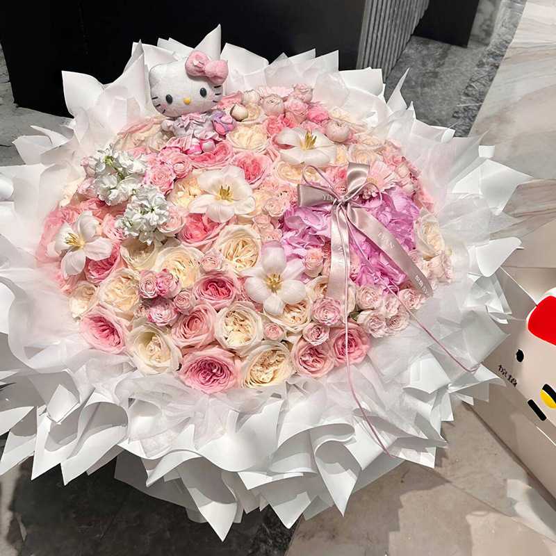 プリザーブドフラワー ドーパミン ハイエンドローズブーケ 親友への卒業キティシミュレーションソープフラワー誕生日プレゼント|undefined