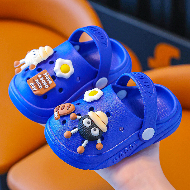 Zapatillas para niños verano interior antideslizante suave Fondo bebé niños agujero zapatos cerrado dedo del pie bebé niñas lindas zapatillas