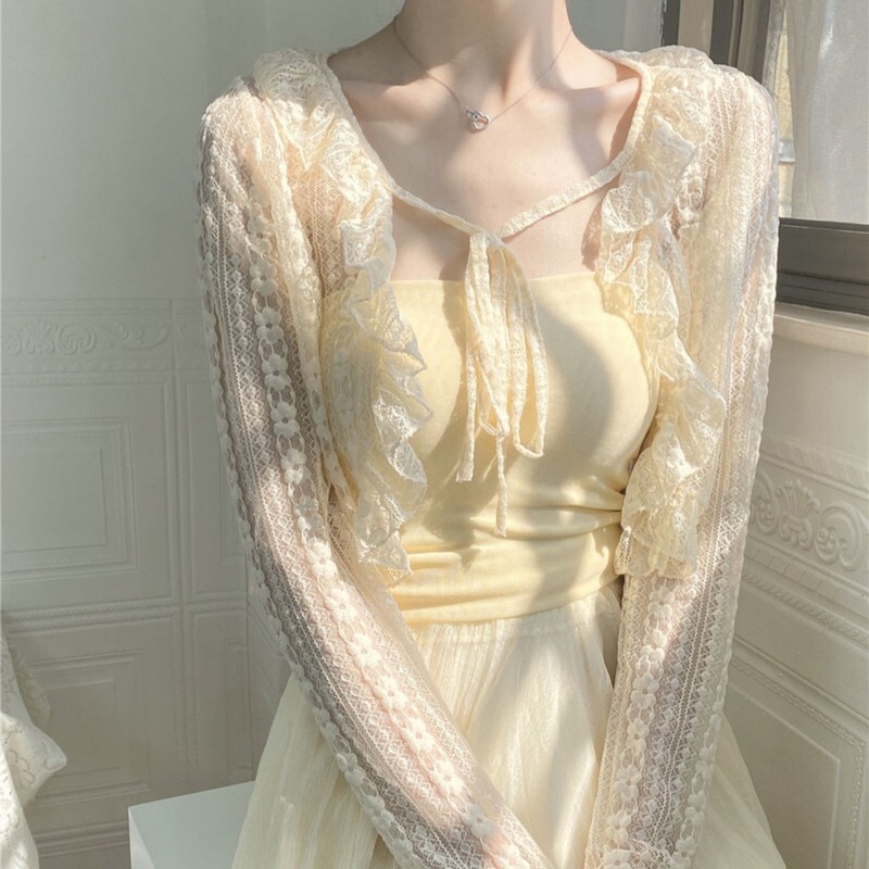 2025 New Style Short Lace Cardigan Coat Western Style Outer Wear Sun Protection Clothing Women's Shawl Summer Dress Top 2025 New Style Short Lace Cardigan Coat Western Style Outer Wear Sun Protection Clothing Women's Shawl Summer Dress Top
