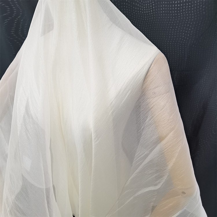 香云皱 欧根纱面料 古装汉服涤纶欧根纱面料 透明纱雪纺面料