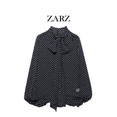 ZARZ 自家製ヨーロッパとアメリカンスタイルの新しい女性のスタイルのリボン付きケープスタイルシャツ 4437/055/064