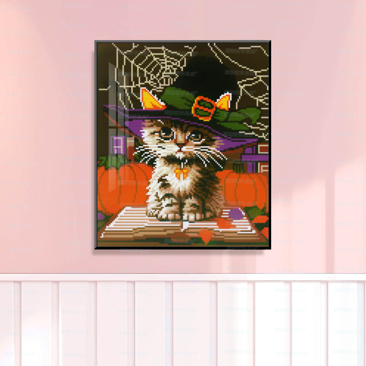 Mona Lisa real sombrero de bordado cruzado gato nuevo lindo gatito curar la decoración del vestíbulo de la sala de estar bordado a mano image 6