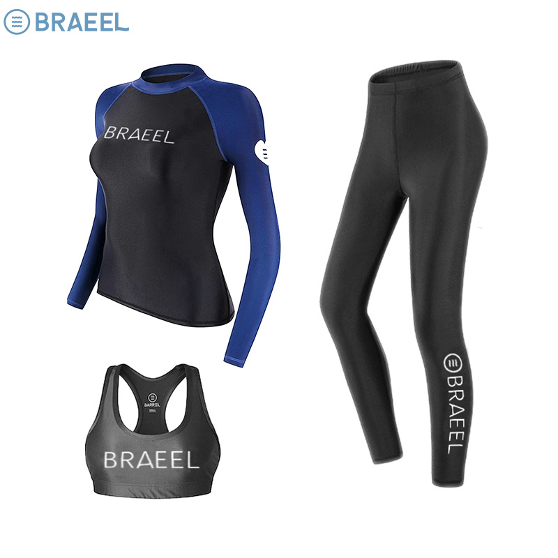 Korean Women's Conservative Top Surf Jellyfish Clothing Snorkeling Split Trousers Long Sleeve Swimsuit Women's Sun Protection Quick-drying Diving Suit