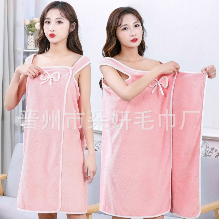 Bath Skirt Household Beauty Salon Coral Fleece Women's Wearing Sling Bath Towel Quick-drying Soft Skin-friendly Beach Towel Bath Skirt Household Beauty Salon Coral Fleece Women's Wearing Sling Bath Towel Quick-drying Soft Skin-friendly Beach Towel