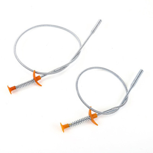 Pipe cleaner tool, bendable and pressurized, for clearing clogged drains, retrieval device, trash grabber