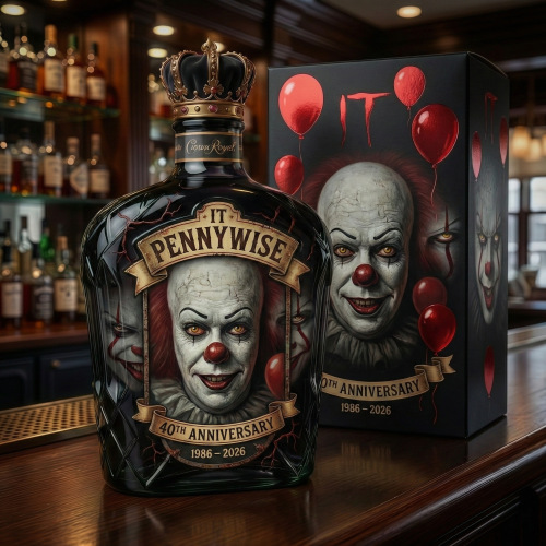 Nuevos productos explosivos botellas de vino de alto borosilicato vinos botellas de colección de 40 aniversario del payaso