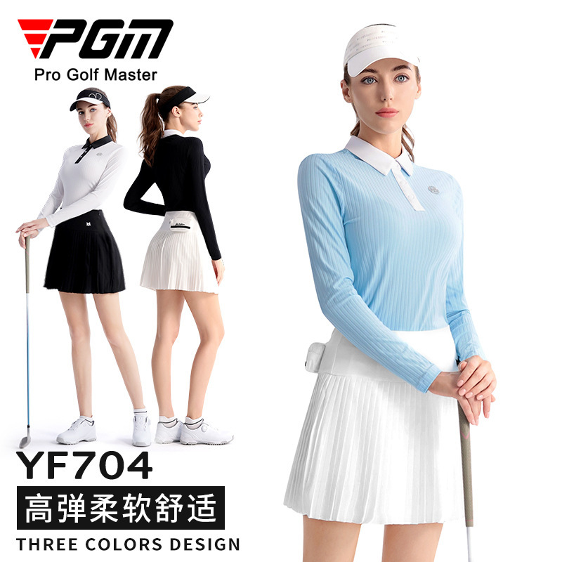 Pgm Golf Women's Bottoming Shirt Women's Top Long-Sleeved T-Shirt High Elastic Can Be Worn Outside Sports Bottoming Top