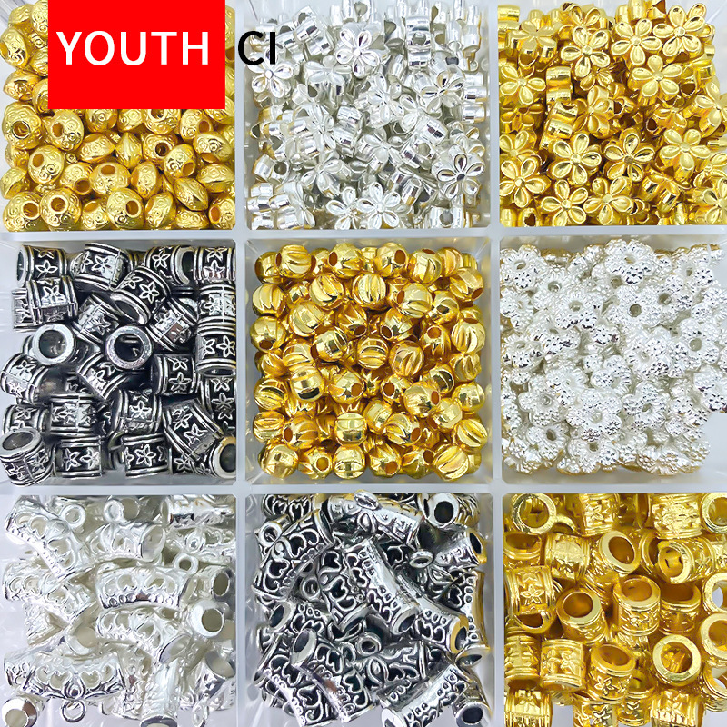 Color-Preserving Spacer Beads for Bracelet Making DIY Jewelry Accessories Xizang Silver Bracelet Bead Spacers Bracelet Accessories