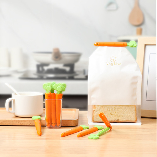 Korean carrot sealing clip creative snack food sealing machine 5 packs with magnet storage box sealing clip
